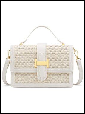Straw Crossbody Bag Top Handle Purse Small Designer Handbag